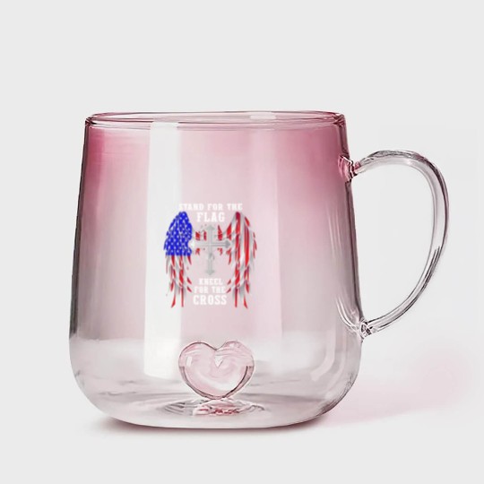 Discover Stand For The Flag Kneel For The Cross Gradient Glass Mugs