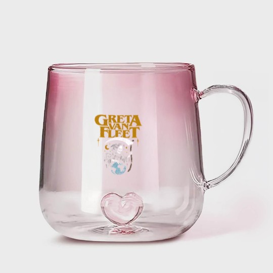 Discover Greta Van Fleet Gradient Glass Mugs, Retro Greta Van Gradient Glass Mugs, Dream In Gold Tour 2023 Gradient Glass Mugs
