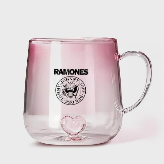 Discover Gradient Glass Mugs Ramones Logo Tommy Dee Dee Joey Retro Vintage