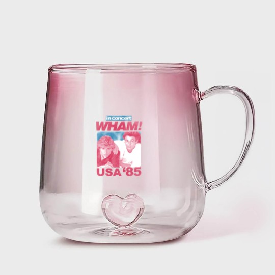 Discover Wham in Concert George Michael and Andrew Ridgeley USA '85 Adult Gradient Glass Mugs 80s Graphic Gradient Glass Mugs
