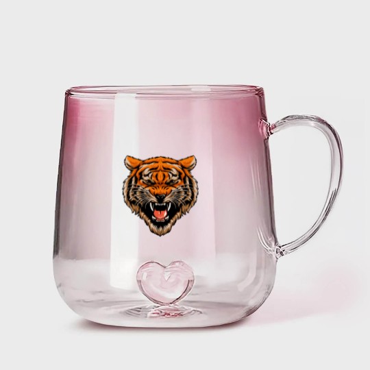 Discover tiger head - Roaring Tiger - Gradient Glass Mugs