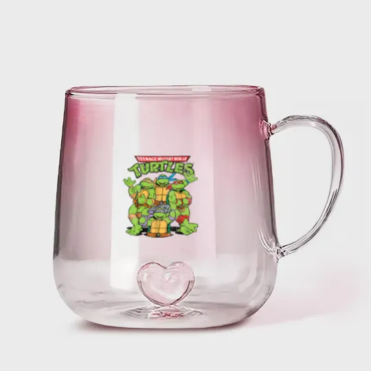 Discover Retro Teenage Mutant Ninja Turtles Gradient Glass Mugs, Funny Turtle Gradient Glass Mugs