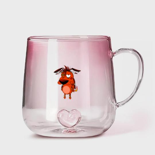 Discover Courage the Red XIII - Courage The Cowardly Dog - Gradient Glass Mugs