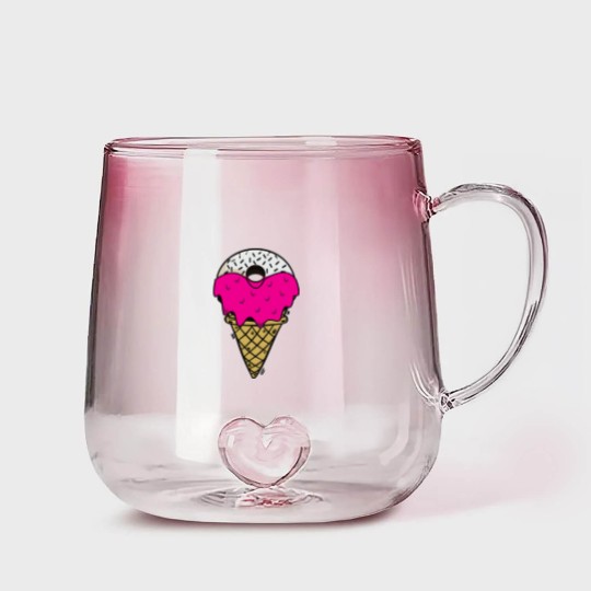 Discover Donut Ice Cream Melting donut ice cream Gradient Glass Mugs