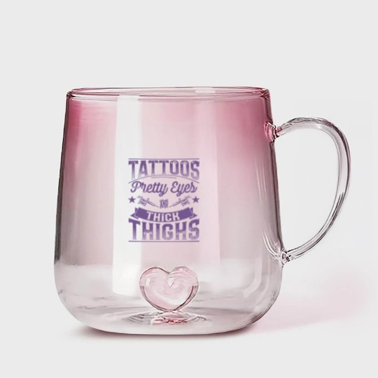 Discover Tattoos Pretty Eyes and Thick Thighs - Tattoos Pretty Eyes And Thick Thighs - Gradient Glass Mugs