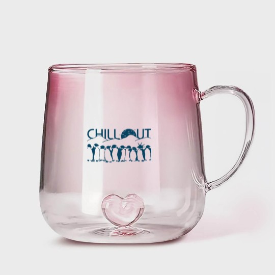 Discover Chill Out Penguin Gradient Glass Mugs Funny Penguin Gradient Glass Mugs Gradient Glass Mugs