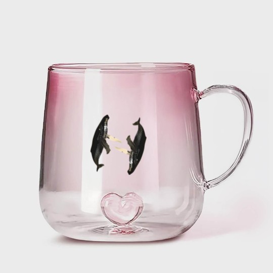 Discover CIRCLING WHALES - Whales - Gradient Glass Mugs