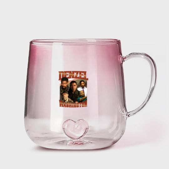 Discover DENZEL WASHINGTON Retro Vintage Gradient Glass Mugs - Denzel Washington Tribute Gradient Glass Mugs