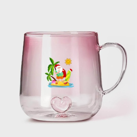 Discover Santa Surfing Christmas in July Summer Surf Gift Gradient Glass Mugs