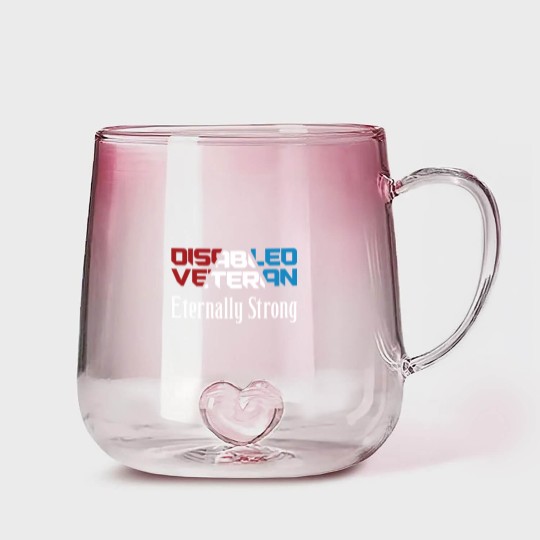 Discover Disabled Veteran Eternally Strong for American Veterans Red White Blue - Disabled Veteran - Gradient Glass Mugs