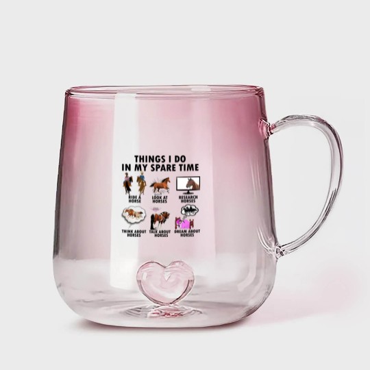 Discover Horse Lover Gradient Glass Mugs | Gift For Horse Lover | Things I Do In Spare Time Gradient Glass Mugs