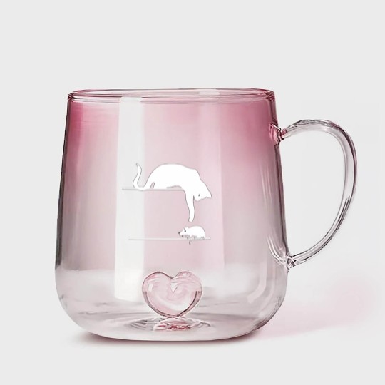 Discover Cat and mouse - Animals - Gradient Glass Mugs