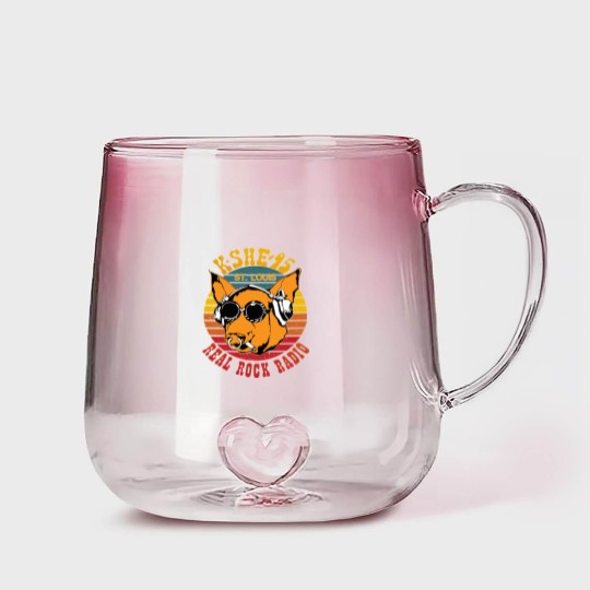 Discover Real Rock Radio Retro Gradient Glass Mugs