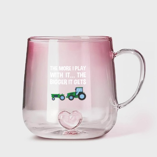 Discover The More I Play with it the bigger it gets Tractor Gradient Glass Mugs