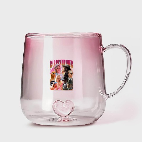 Discover Barbenheimer Vintage Gradient Glass Mugs, Gift For Women and Man Gradient Glass Mugs