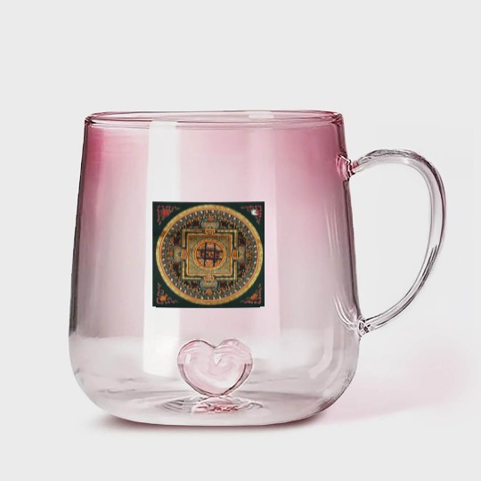 Discover Kalachakra Mandala Gradient Glass Mugs