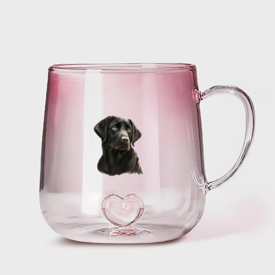 Discover Black Labrador Black Labrador- Black Labrador Head And Shoulders Gradient Glass Mugs