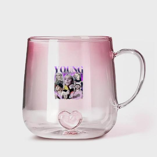 Discover Young Miko Rap Gradient Glass Mugs, Baby Miko Trap Kitty Vintage 90s Style Gradient Glass Mugs