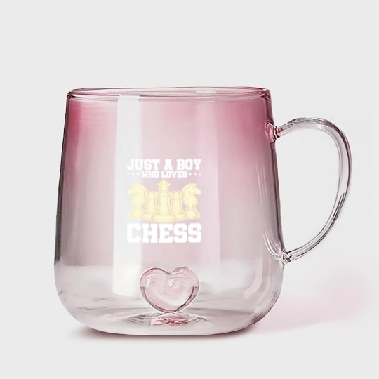 Discover Chess Chess Player Just A Boy Who Loves Chess Gradient Glass Mugs