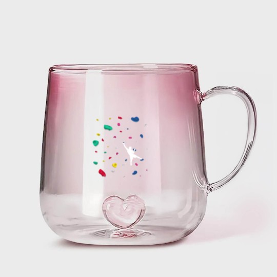 Discover Climbing Boulder Wall Rock Climber Bouldering Gradient Glass Mugs