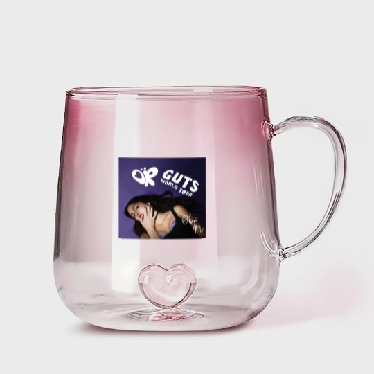 Discover Olivia Rodrigo GUTS World Tour 2024 Gradient Glass Mugs Olivia Rodrigo Retro Gradient Glass Mugs Gift Fans, Olivia Rodrigo GUTS Album Gradient Glass Mugs