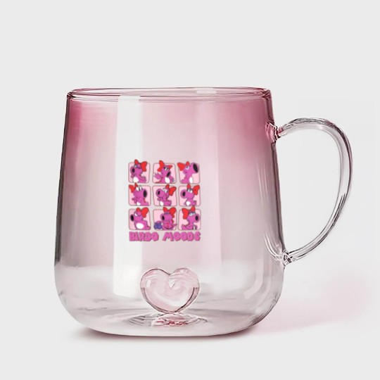 Discover Cute Birdo Moods Gradient Glass Mugs | Super