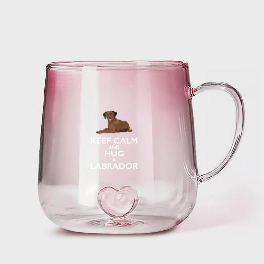 Discover Keep Calm and Hug a Labrador - Chocolate Lab - Gradient Glass Mugs