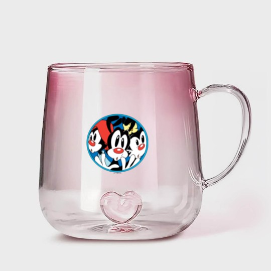 Discover Animaniacs | Warner Siblings Circle Graphic Gradient Glass Mugs