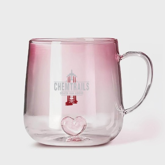 Discover Jet Chemtrails Red & Grey Logo Gradient Glass Mugs