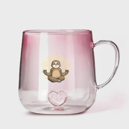 Discover Yoga Sloth My Spirit Animal Meditation Namaste Lazy Animal Gradient Glass Mugs