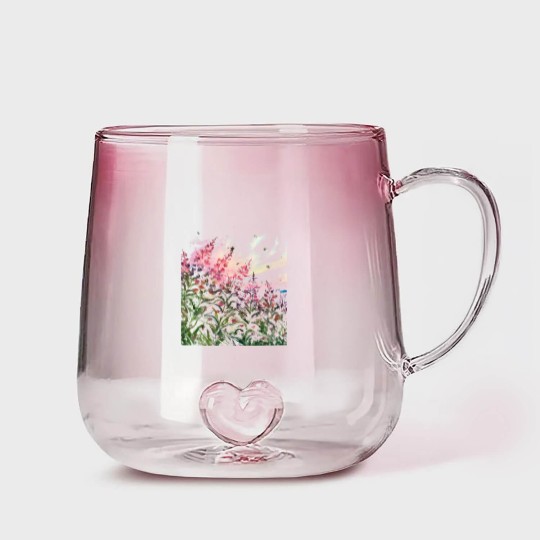 Discover Wildflowers Watercolor T- Gradient Glass Mugs Wildflowers T- Gradient Glass Mugs Gradient Glass Mugs