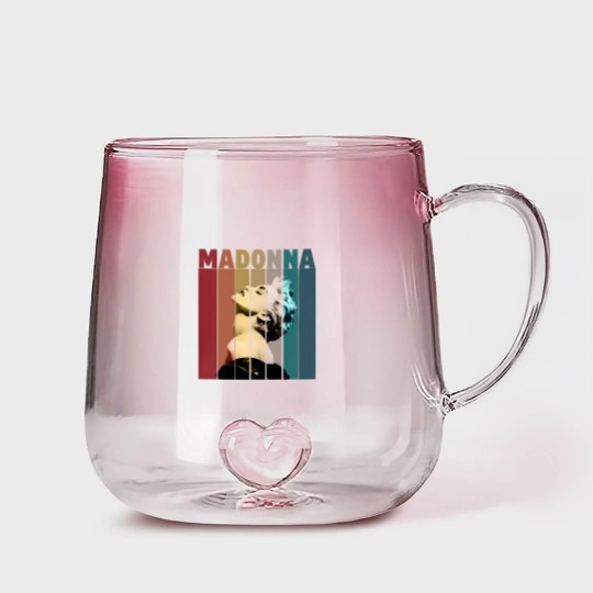 Discover Madonna Retro Vintage Gradient Glass Mugs, Madonna Gradient Glass Mugs, Music Gradient Glass Mugs, Gift Gradient Glass Mugs For You And Your Friends, Vintage Madonna Gradient Glass Mugs