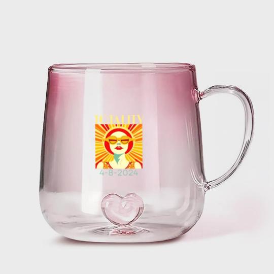Discover Solar Eclipse Gradient Glass Mugs April 8 2024, Totality Eclipse Gradient Glass Mugs 4-8-24, Art Deco Solar Eclipse Gradient Glass Mugs