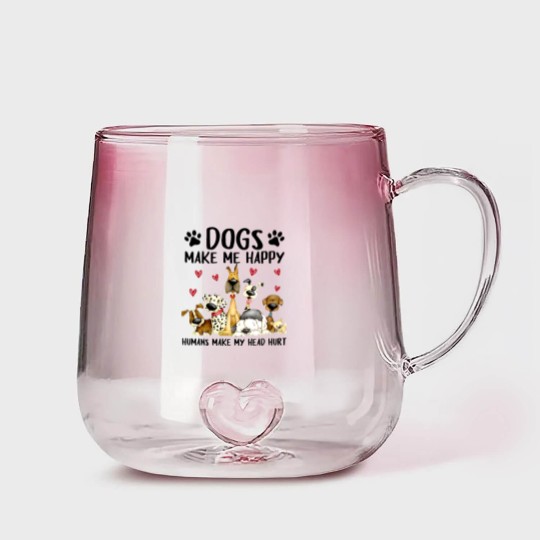 Discover dogs make me happy humans make my head hurt Gradient Glass Mugs