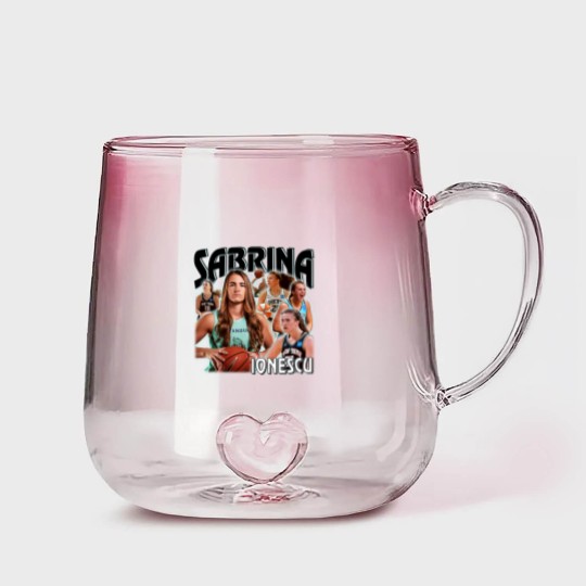 Discover Sabrina Ionescu Gradient Glass Mugs, Vintage x Bootleg Style Rap Gradient Glass Mugs Retro Gradient Glass Mugs, Christmas Gifts