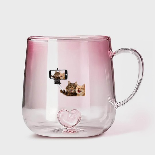 Discover CATS SELFIE PHOTO Gradient Glass Mugs