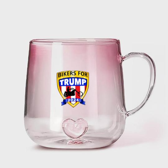 Discover Bikers for Trump 2024 American Gradient Glass Mugs