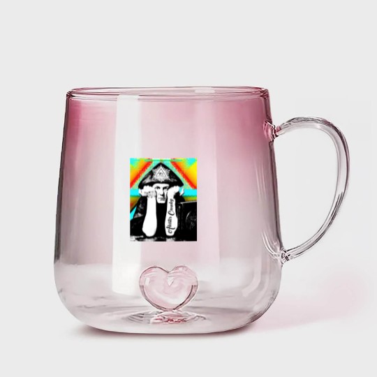 Discover Aleister Crowley Psychedelic Art Print Design - Aleister Crowley - Gradient Glass Mugs