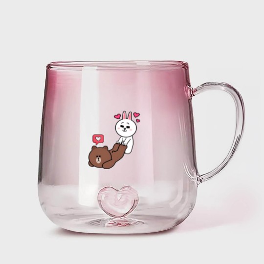 Discover Brown and Cony Love Gradient Glass Mugs