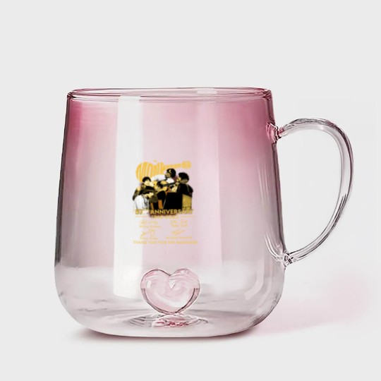 Discover The Monkees 57th Anniversary 1966-2023 Signatures Gradient Glass Mugs, The Monkees Gradient Glass Mugs Fan Gifts