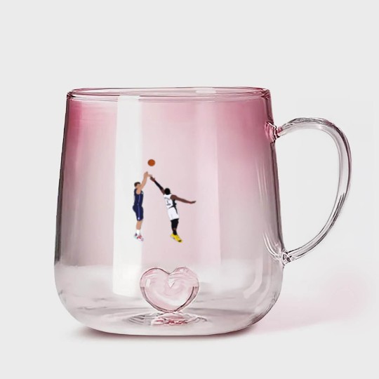 Discover Luka Doncic Game Winner Over the Gradient Glass Mugs