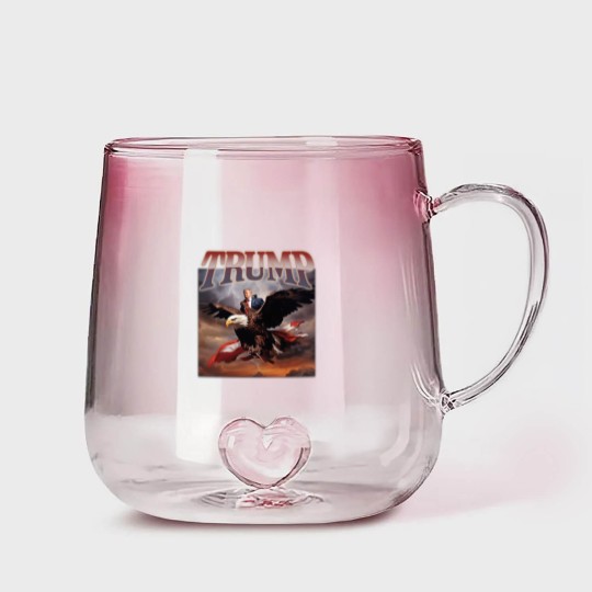 Discover Donald Trump Eagle Gradient Glass Mugs Top Funny Election Campaign 2024