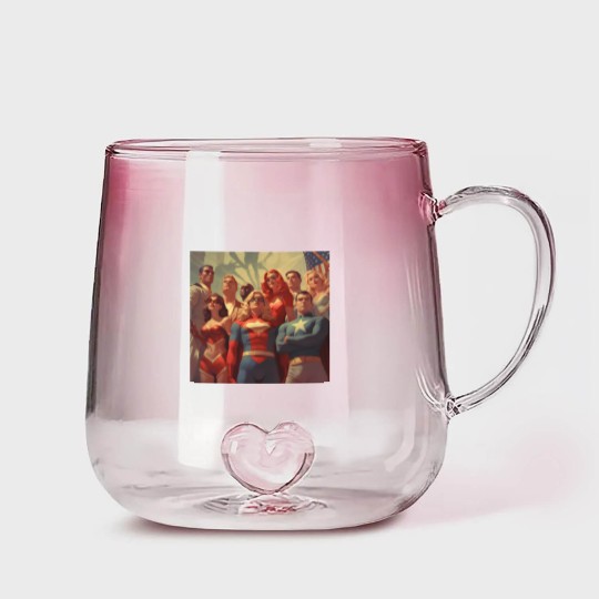 Discover justice society of America Gradient Glass Mugs
