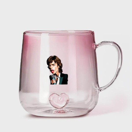 Discover Caricature of Mick Jagger Gradient Glass Mugs