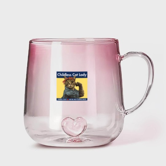 Discover Childless Cat Lady - kamala 2024 - Childless Cat Lady - Gradient Glass Mugs
