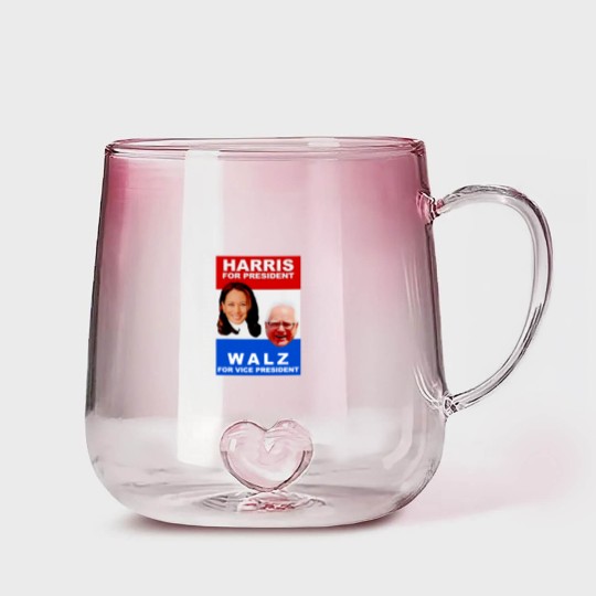 Discover Kamala Harris Tim Walz 2024 Harris Walz President Elections Gradient Glass Mugs