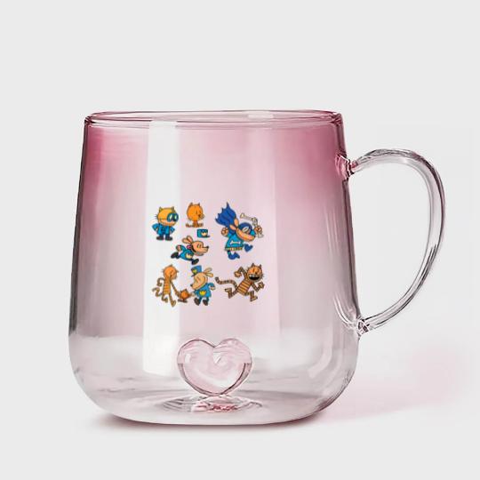 Discover Dog Man Gradient Glass Mugs