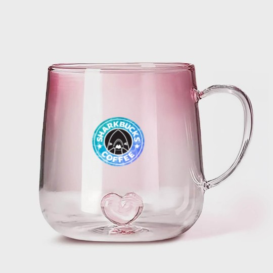 Discover Sharkbucks Logo [Water] Gradient Glass Mugs