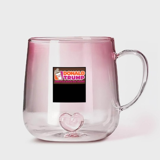 Discover America runs on Trump, Donald Trump Gradient Glass Mugs, Punny Gradient Glass Mugs, Dunkin, Coffee Gradient Glass Mugs