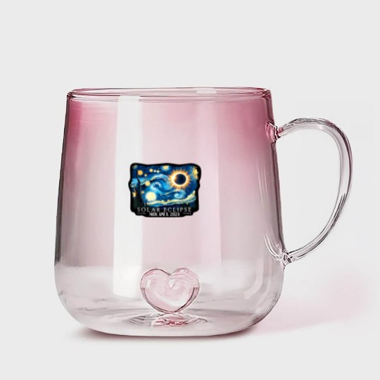 Discover Vintage American Totality Starry Night Eclipse Solar 2024 Gradient Glass Mugs